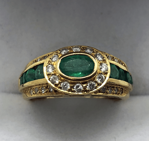 bague ancienne avec emeraudes