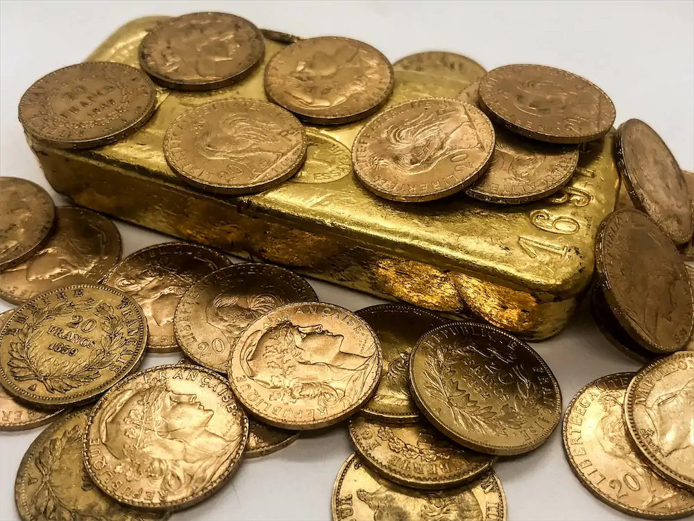 Lingot et pieces en or